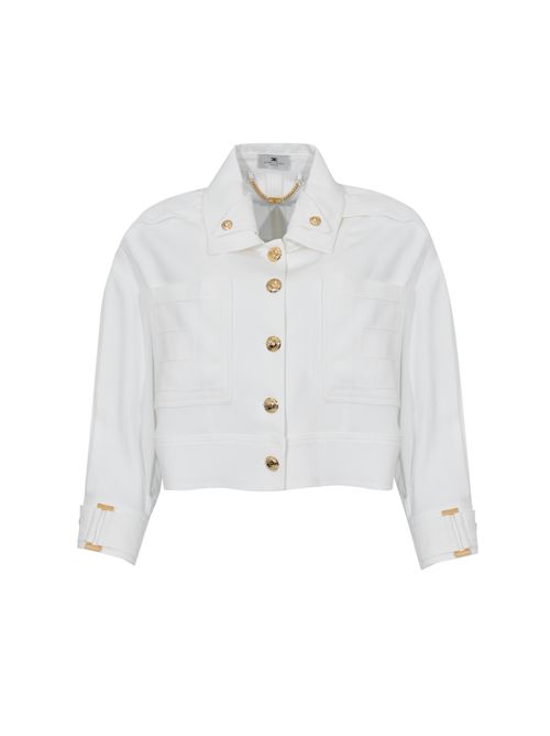 Caban in gabardina di viscosa con bottoni gioiello Elisabetta Franchi | GB00561E2360